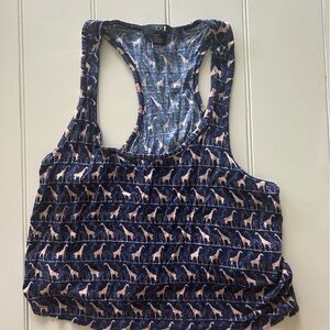 Stylish Blue Animal Print Crop Top